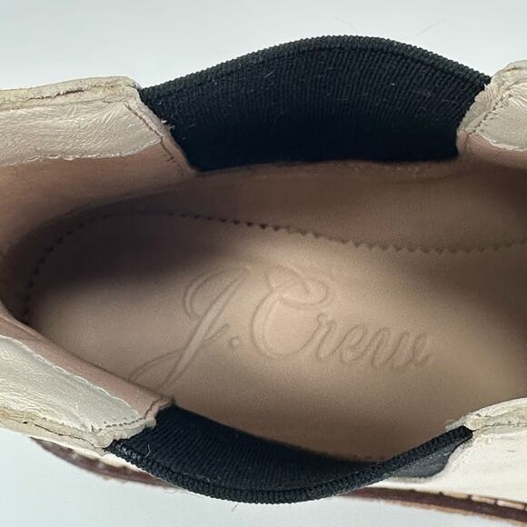 J. Crew Off White Chelsea Boots Size 7 Genuine Leather Flat Platform Booties New - Picture 11 of 13